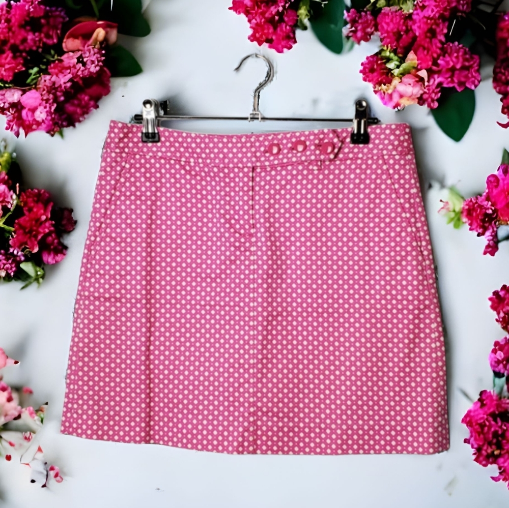J CREW pink and white skirt